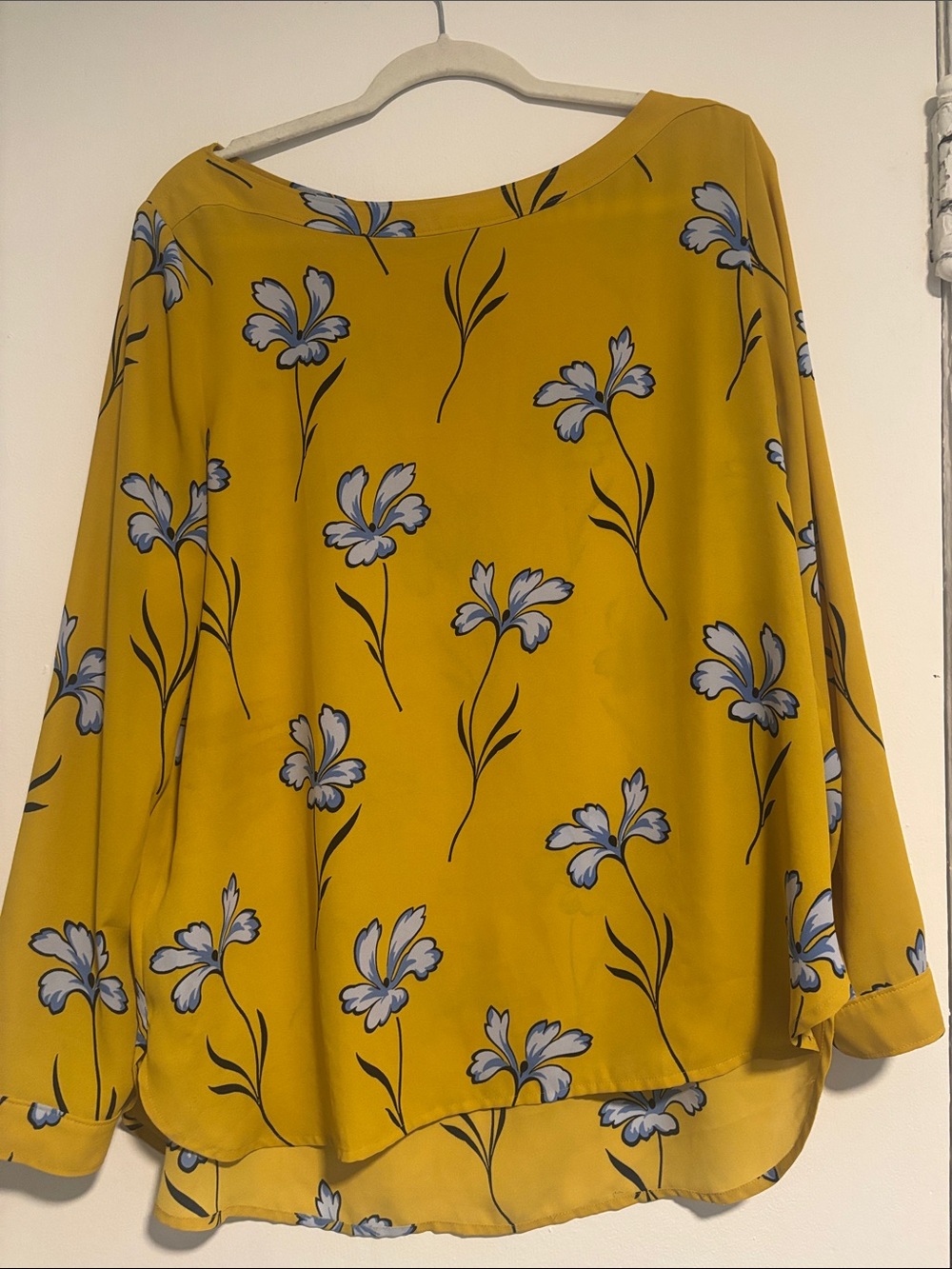 LOFT Yellow Floral Boatneck Blouse